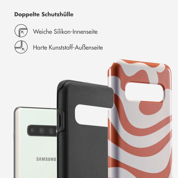 Selencia Vivid Back Cover für das Samsung Galaxy S10 - Dream Swirl Orange