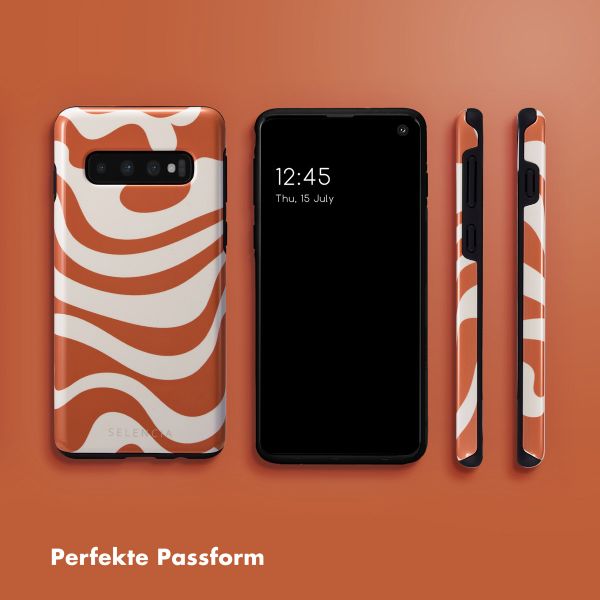 Selencia Vivid Back Cover für das Samsung Galaxy S10 - Dream Swirl Orange