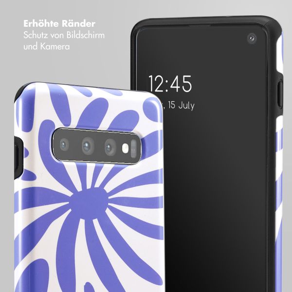 Selencia Vivid Back Cover für das Samsung Galaxy S10 - Modern Bloom Sapphire Blue