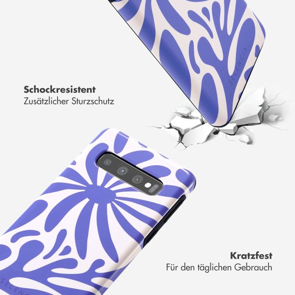 Selencia Vivid Back Cover für das Samsung Galaxy S10 - Modern Bloom Sapphire Blue