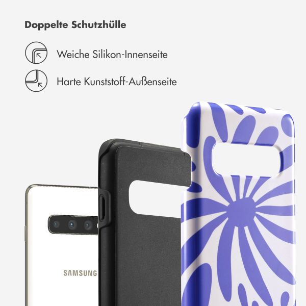 Selencia Vivid Back Cover für das Samsung Galaxy S10 - Modern Bloom Sapphire Blue