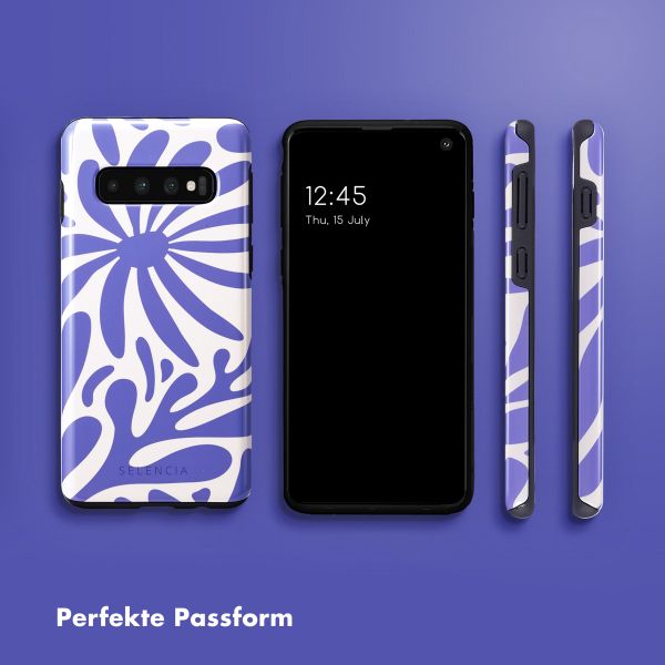 Selencia Vivid Back Cover für das Samsung Galaxy S10 - Modern Bloom Sapphire Blue