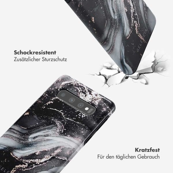 Selencia Vivid Back Cover für das Samsung Galaxy S10 - Chic Marble Black