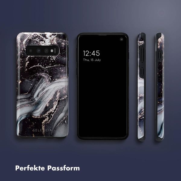 Selencia Vivid Back Cover für das Samsung Galaxy S10 - Chic Marble Black