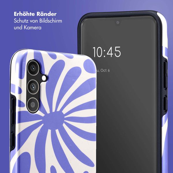 Selencia Vivid Back Cover für das Samsung Galaxy A34 (5G) - Modern Bloom Sapphire Blue