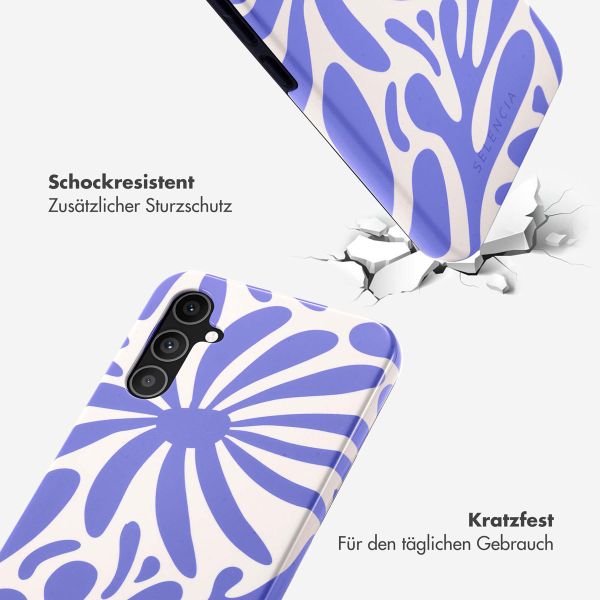 Selencia Vivid Back Cover für das Samsung Galaxy A34 (5G) - Modern Bloom Sapphire Blue