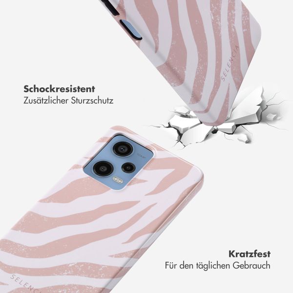 Selencia Vivid Back Cover für das Xiaomi Redmi Note 12 Pro - Colorful Zebra Old Pink