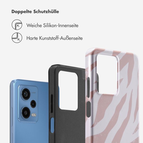 Selencia Vivid Back Cover für das Xiaomi Redmi Note 12 Pro - Colorful Zebra Old Pink