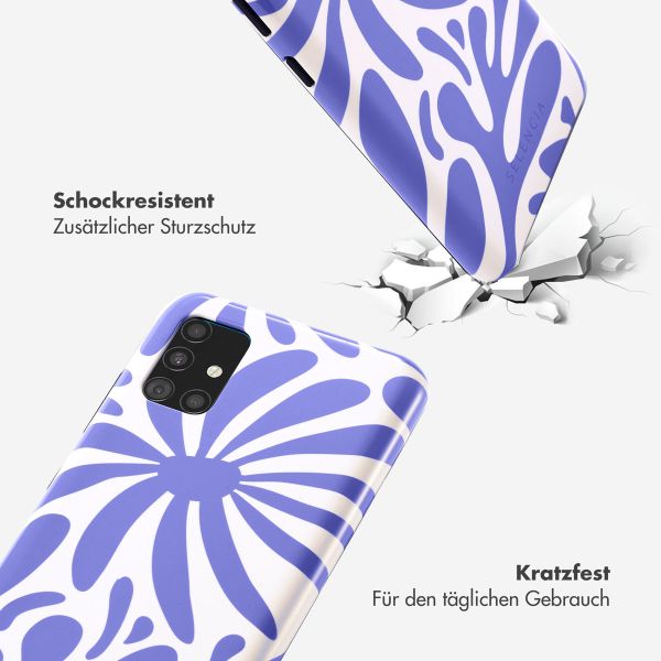 Selencia Vivid Back Cover für das Samsung Galaxy A51 - Modern Bloom Sapphire Blue