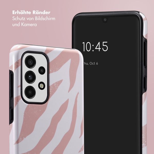 Selencia Vivid Back Cover für das Samsung Galaxy A33 - Colorful Zebra Old Pink