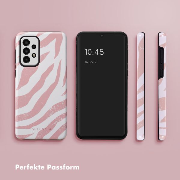 Selencia Vivid Back Cover für das Samsung Galaxy A33 - Colorful Zebra Old Pink