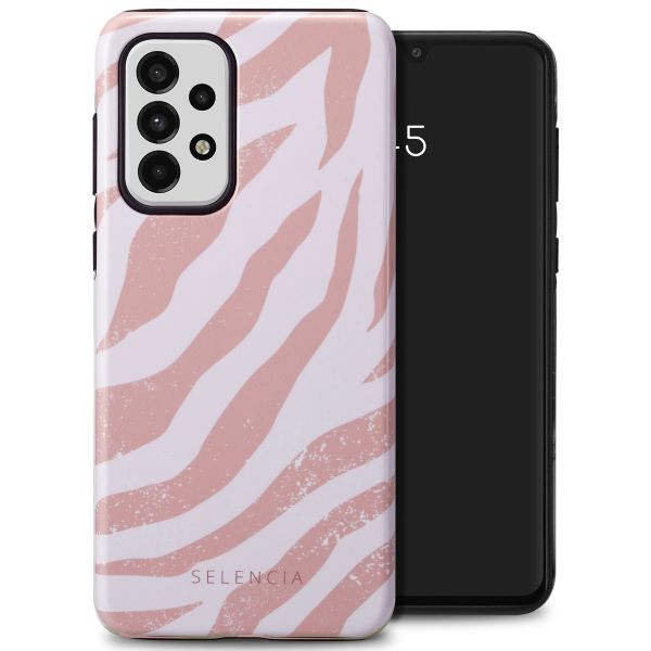 Selencia Vivid Back Cover für das Samsung Galaxy A33 - Colorful Zebra Old Pink