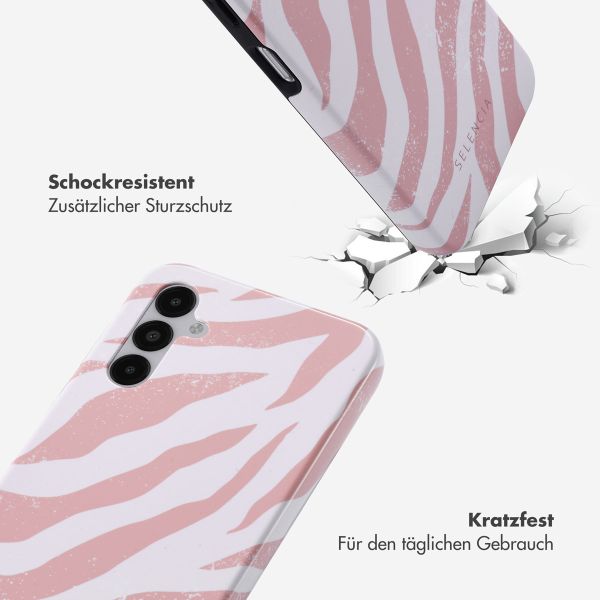 Selencia Vivid Back Cover für das Samsung Galaxy A14 (5G/4G) - Colorful Zebra Old Pink