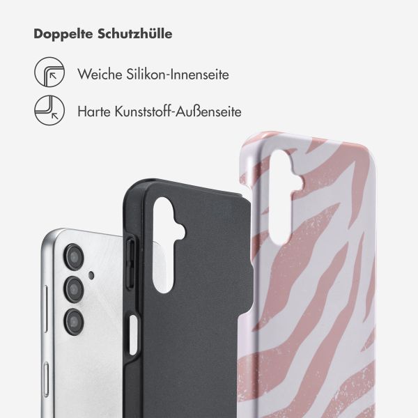 Selencia Vivid Back Cover für das Samsung Galaxy A14 (5G/4G) - Colorful Zebra Old Pink