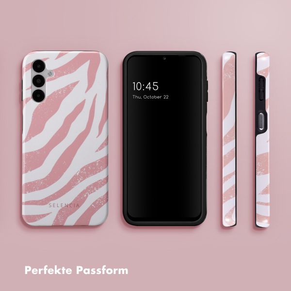 Selencia Vivid Back Cover für das Samsung Galaxy A14 (5G/4G) - Colorful Zebra Old Pink