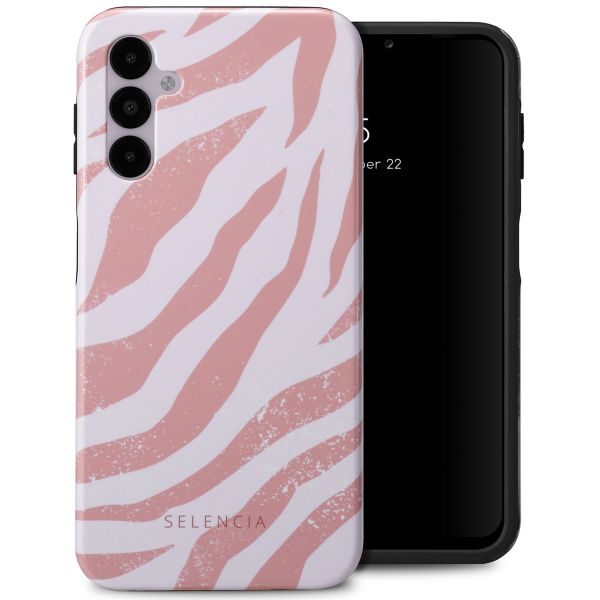 Selencia Vivid Back Cover für das Samsung Galaxy A14 (5G/4G) - Colorful Zebra Old Pink