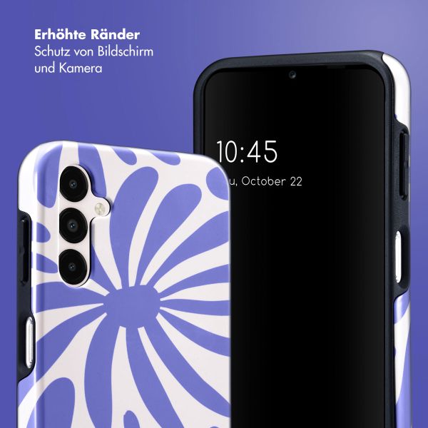 Selencia Vivid Back Cover für das Samsung Galaxy A14 (5G/4G) - Modern Bloom Sapphire Blue