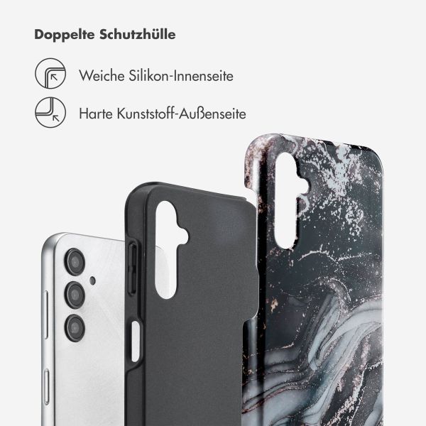 Selencia Vivid Back Cover für das Samsung Galaxy A14 (5G/4G) - Chic Marble Black