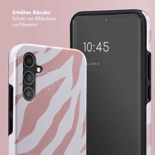 Selencia Vivid Back Cover für das Samsung Galaxy A34 (5G) - Colorful Zebra Old Pink