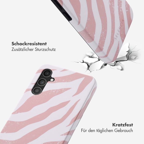 Selencia Vivid Back Cover für das Samsung Galaxy A34 (5G) - Colorful Zebra Old Pink