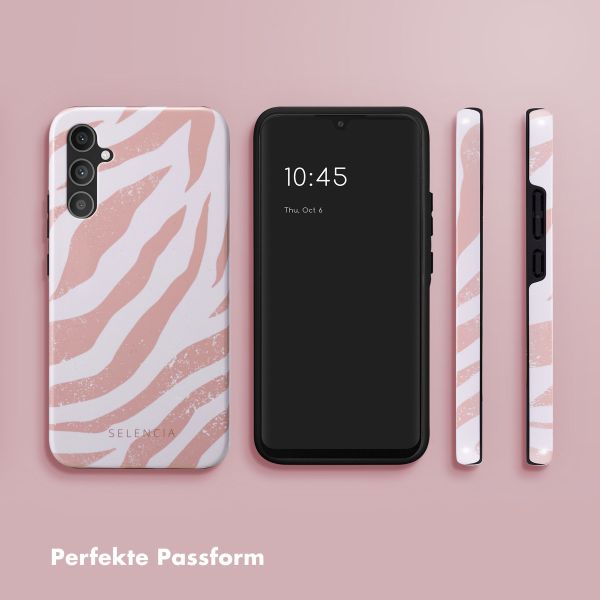 Selencia Vivid Back Cover für das Samsung Galaxy A34 (5G) - Colorful Zebra Old Pink