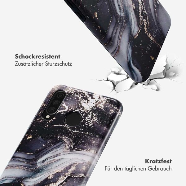 Selencia Vivid Back Cover für das Huawei P30 Lite - Chic Marble Black