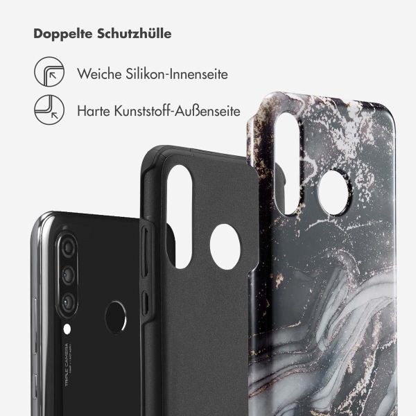 Selencia Vivid Back Cover für das Huawei P30 Lite - Chic Marble Black