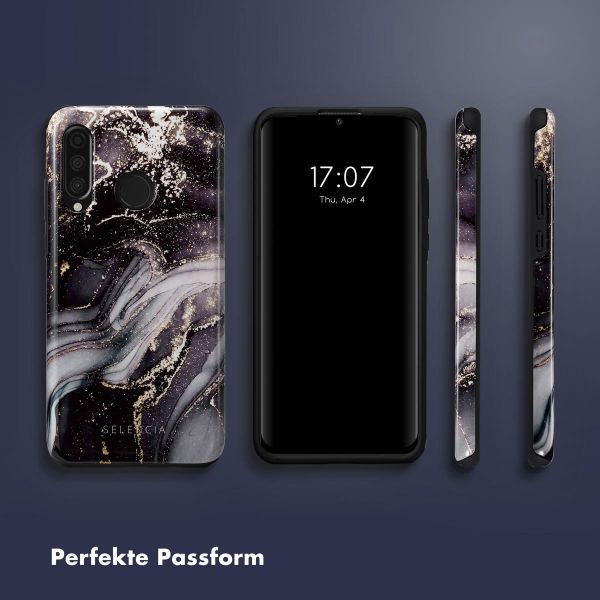 Selencia Vivid Back Cover für das Huawei P30 Lite - Chic Marble Black