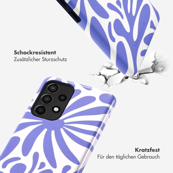 Selencia Vivid Back Cover für das Samsung Galaxy A52(s) (5G/4G) - Modern Bloom Sapphire Blue