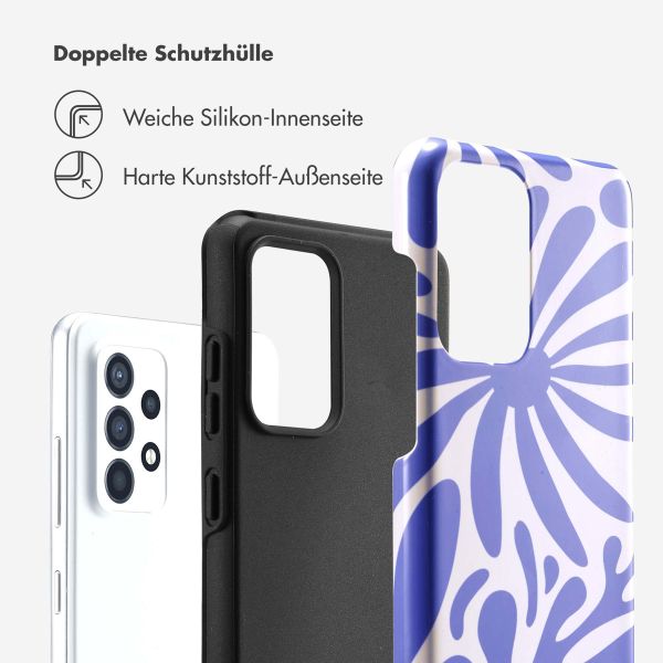 Selencia Vivid Back Cover für das Samsung Galaxy A52(s) (5G/4G) - Modern Bloom Sapphire Blue