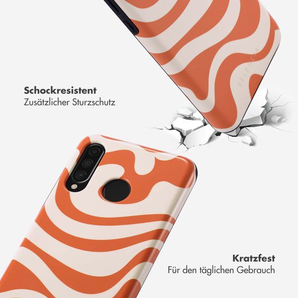 Selencia Vivid Back Cover für das Huawei P30 Lite - Dream Swirl Orange