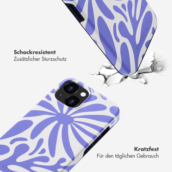 Selencia Vivid Back Cover für das iPhone 15  - Modern Bloom Sapphire Blue