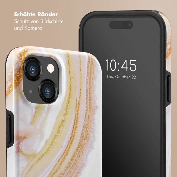 Selencia Vivid Back Cover für das iPhone 15  - Chic Marble Gold