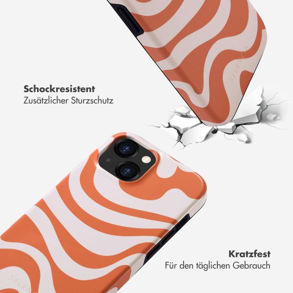 Selencia Vivid Back Cover für das iPhone 15  - Dream Swirl Orange