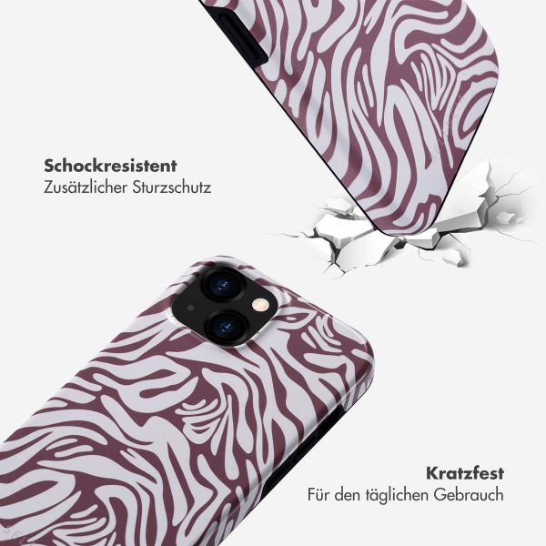 Selencia Vivid Back Cover für das iPhone 15  - Trippy Swirl Dark Rose