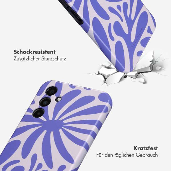 Selencia Vivid Back Cover für das Samsung Galaxy A15 (5G/4G) - Modern Bloom Sapphire Blue