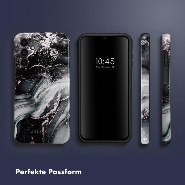 Selencia Vivid Back Cover für das Samsung Galaxy A15 (5G/4G) - Chic Marble Black