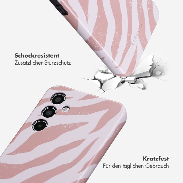 Selencia Vivid Back Cover für das Samsung Galaxy A35 - Colorful Zebra Old Pink