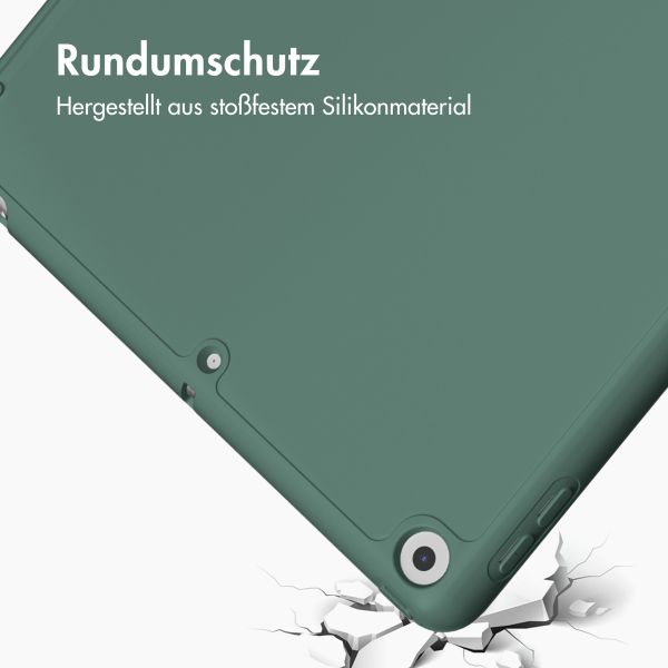 Accezz Smarte Klapphülle aus Silikon für das iPad 6 (2018) 9.7 Zoll / iPad 5 (2017) 9.7 Zoll - Dunkelgrün