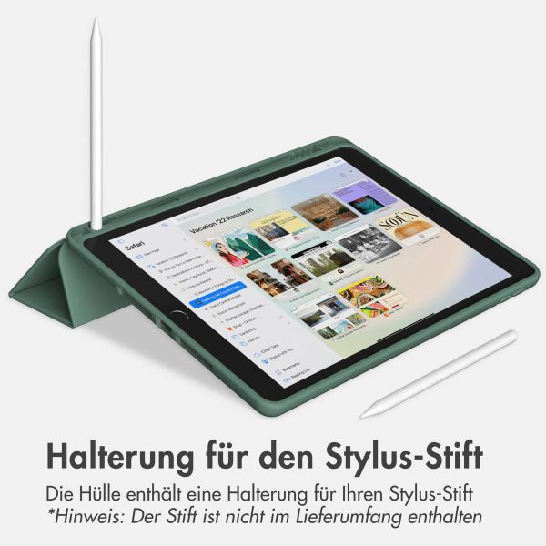 Accezz Smarte Klapphülle aus Silikon für das iPad 6 (2018) 9.7 Zoll / iPad 5 (2017) 9.7 Zoll - Dunkelgrün