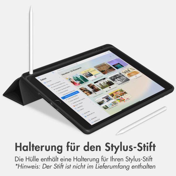 Accezz Smarte Klapphülle aus Silikon für das iPad 9 (2021) 10.2 / iPad 8 (2020) 10.2 / iPad 7 (2019) 10.2 - Schwarz