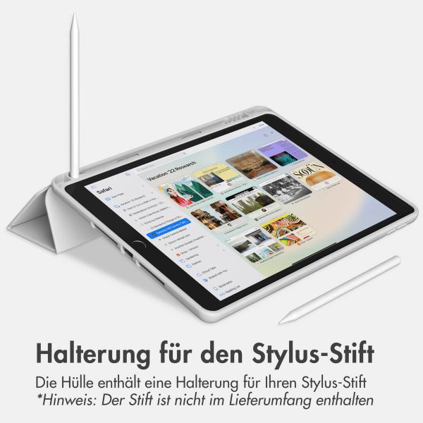 Accezz Smarte Klapphülle aus Silikon für das iPad 9 (2021) 10.2 / iPad 8 (2020) 10.2 / iPad 7 (2019) 10.2 - Grau