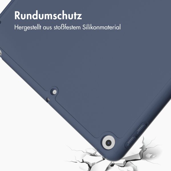 Accezz Smarte Klapphülle aus Silikon für das iPad 9 (2021) 10.2 / iPad 8 (2020) 10.2 / iPad 7 (2019) 10.2 - Dunkelblau