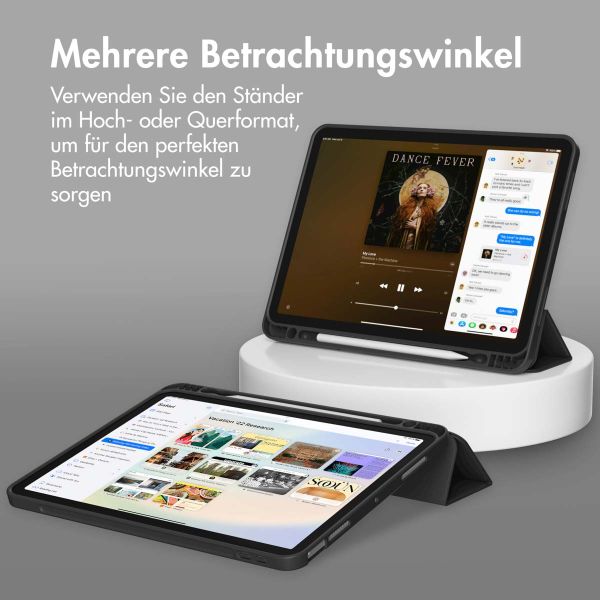 Accezz Smarte Klapphülle aus Silikon für das iPad Air 11 Zoll (2024) M2 / Air 5 (2022) / iPad Air 4 (2020) - Schwarz