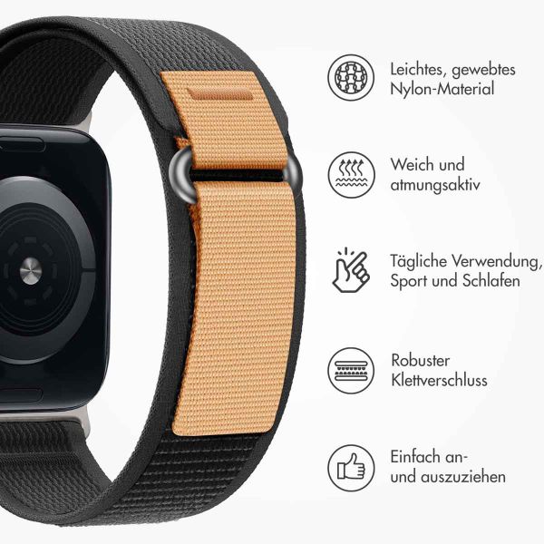 imoshion Nylon-Armband Trail für die Apple Watch Series 1-9 / SE - 38/40/41 mm / Series 10 - 42 mm - Schwarz