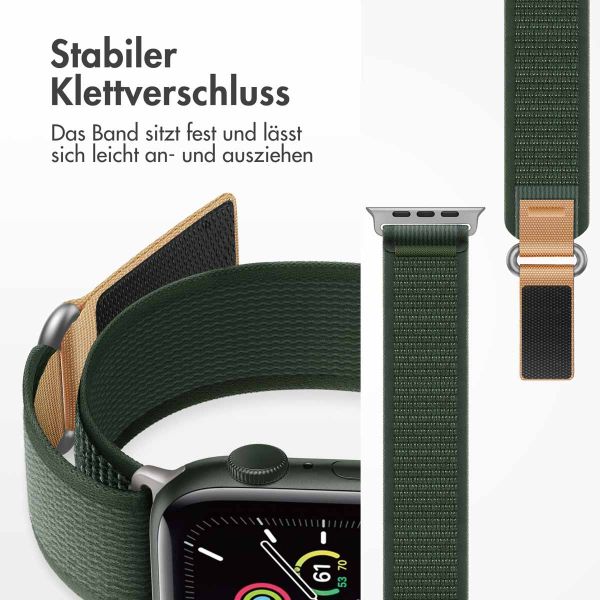 imoshion Nylon-Armband Trail für die Apple Watch Series 1-9 / SE - 38/40/41 mm / Series 10 - 42 mm - Army Green