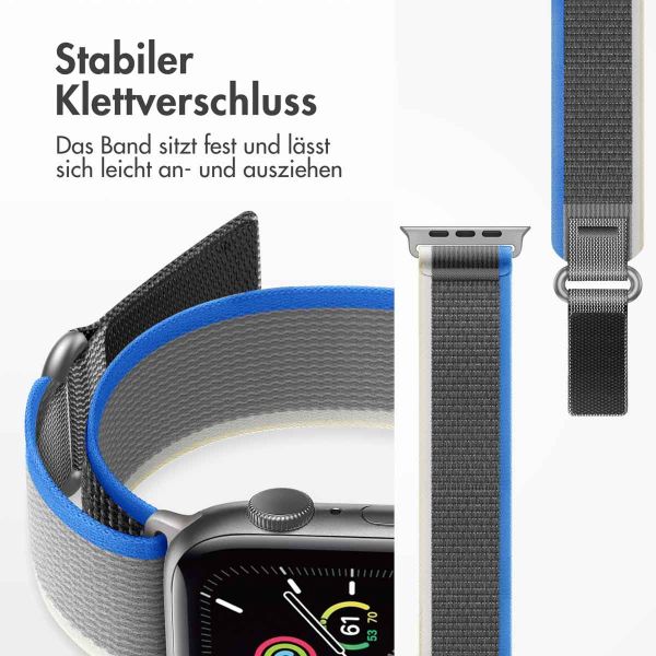 imoshion Nylon-Armband Trail für die Apple Watch Series 1-9 / SE - 38/40/41 mm / Series 10 - 42 mm - Blue Grey