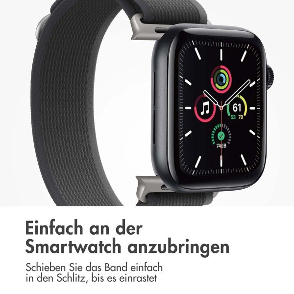 imoshion Nylon-Armband Trail für die Apple Watch Series 1-9 / SE - 38/40/41 mm / Series 10 - 42 mm - Black Grey