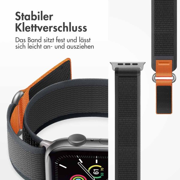 imoshion Nylon-Armband Trail für die Apple Watch Series 1-9 / SE - 38/40/41 mm / Series 10 - 42 mm - Black Grey