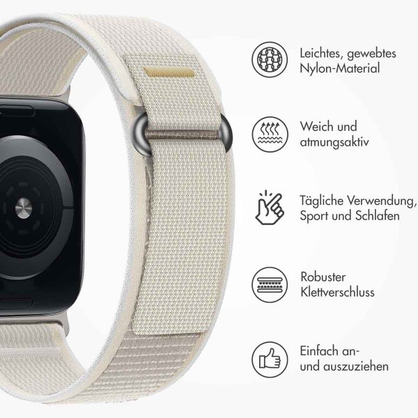 imoshion Nylon-Armband Trail für die Apple Watch Series 1-9 / SE - 38/40/41 mm / Series 10 - 42 mm - Starlight